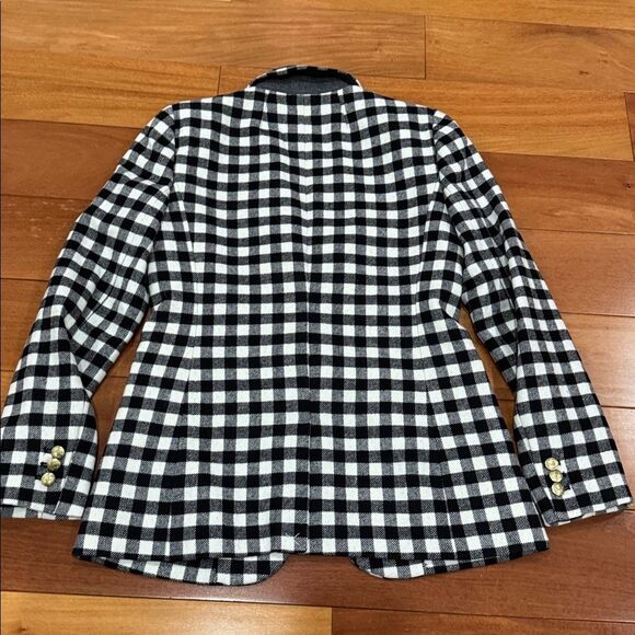 NWT J. Crew Wool Blend Black and White Plaid Gingham Checker Blazer Size 2 - Picture 5 of 12